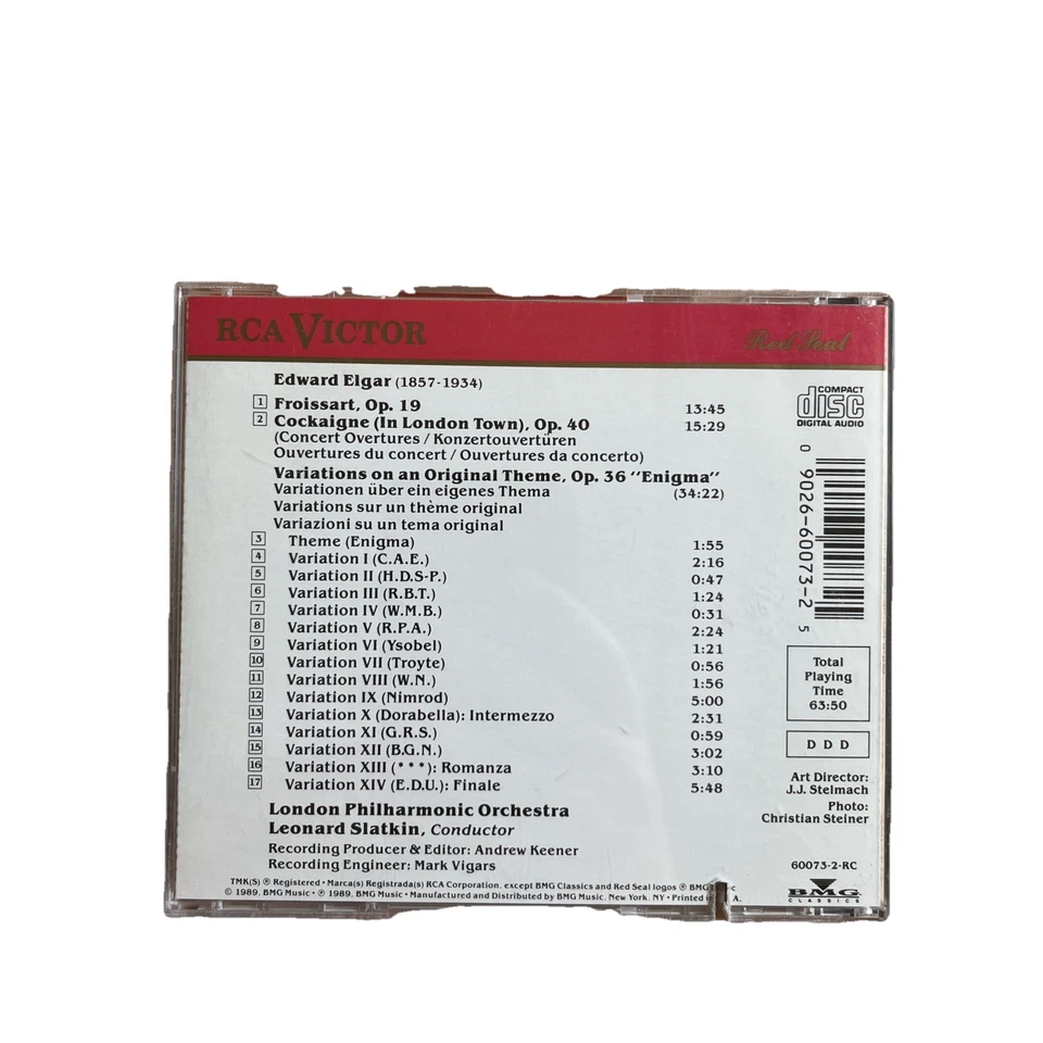 ELGAR - Enigma Variations / Leonard Slatkin & London Philharmonic Orchestra (CD) - Bild 2 von 3
