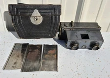 Antique Richard Verascope Stereo Camera & Case