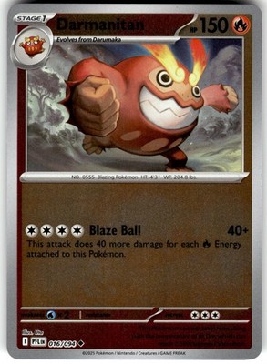 Darmanitan 016/094 Uncommon Phantasmal Flames Pokemon Reverse Holo Near Mint