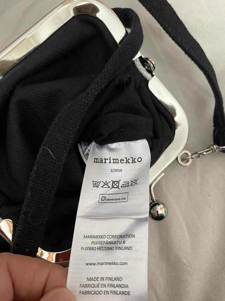 MARIMEKKO Bolso de Hombro Negro Monedero Bandolera Vintage Pouchette Foto 3 de 4