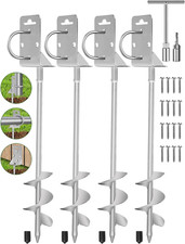 Heavy Duty Screw In Ground Anchors 20 Inch Set of 4 Shed Trampoline Drill KitPro