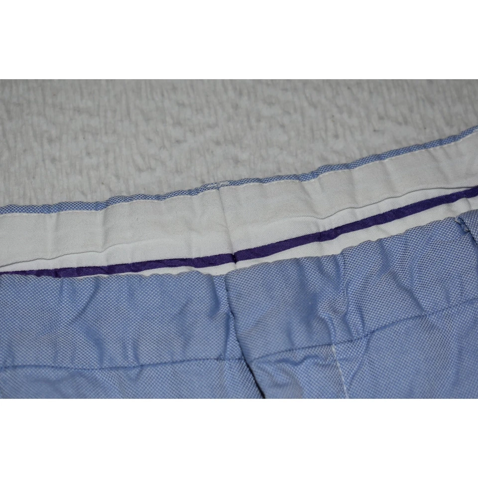 Pantalones Cortos Ralph Lauren Etiqueta Púrpura Para Hombre Talla 34 Azul Plisado Hecho en Italia 9" Entrepierna  Foto 3 de 4
