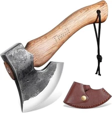 9-Inch Small Hatchet Camping Axe Bushcraft Axe for Wood Splitting and Kindling