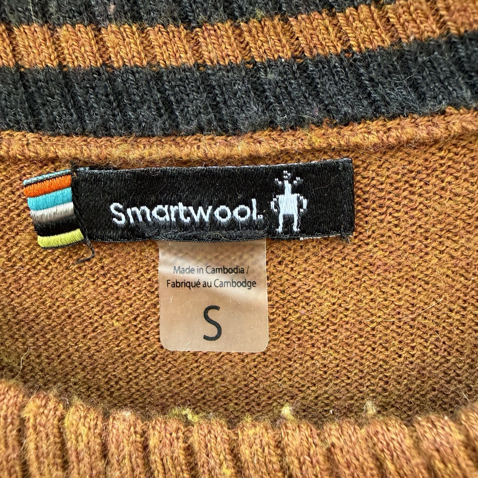 Small Rust Orange Smartwool Base Layer Sweater Po… - image 3