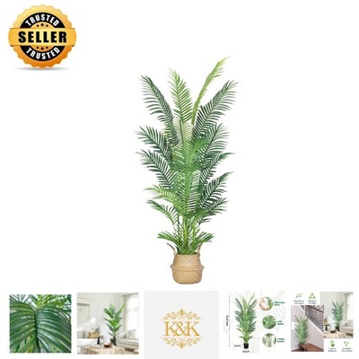 6FT Artificial Areca Palm Tree with Real Touch Leaves - Perfect for Any Space