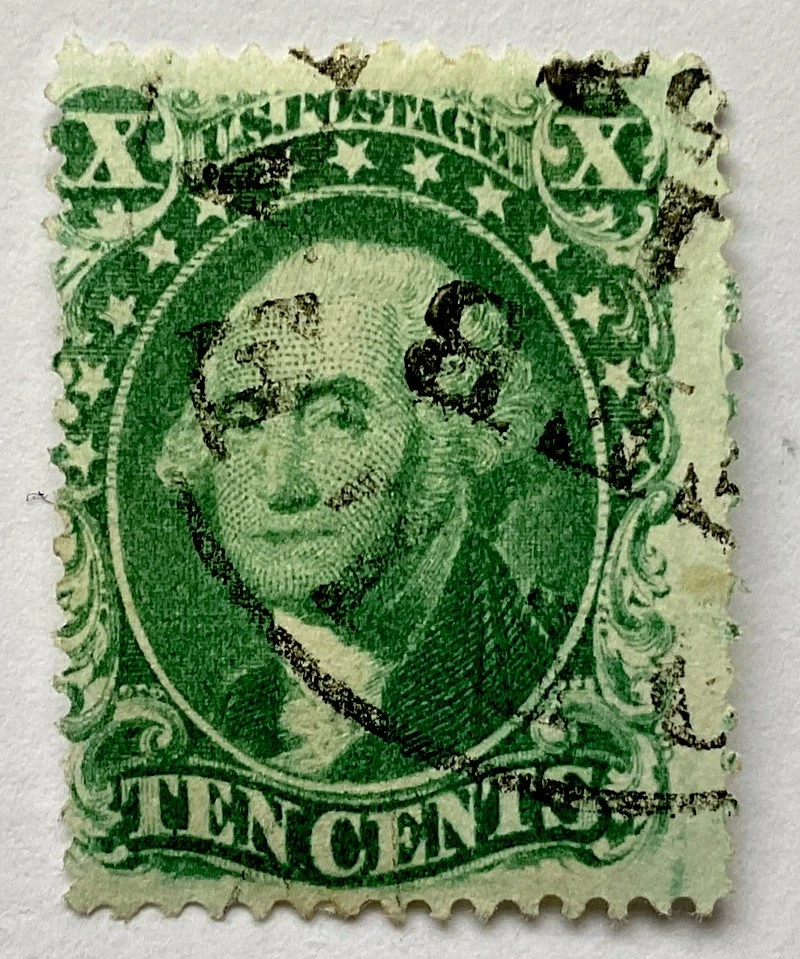 US 1857 Scott #33 Type III 10-Cent Washington CV £250 Sg37 dated  (FEB 1st 1858) - Image 2 of 4