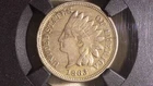 1863 Indian Head Penny 1C NGC Funbox 9.1  Detail AU