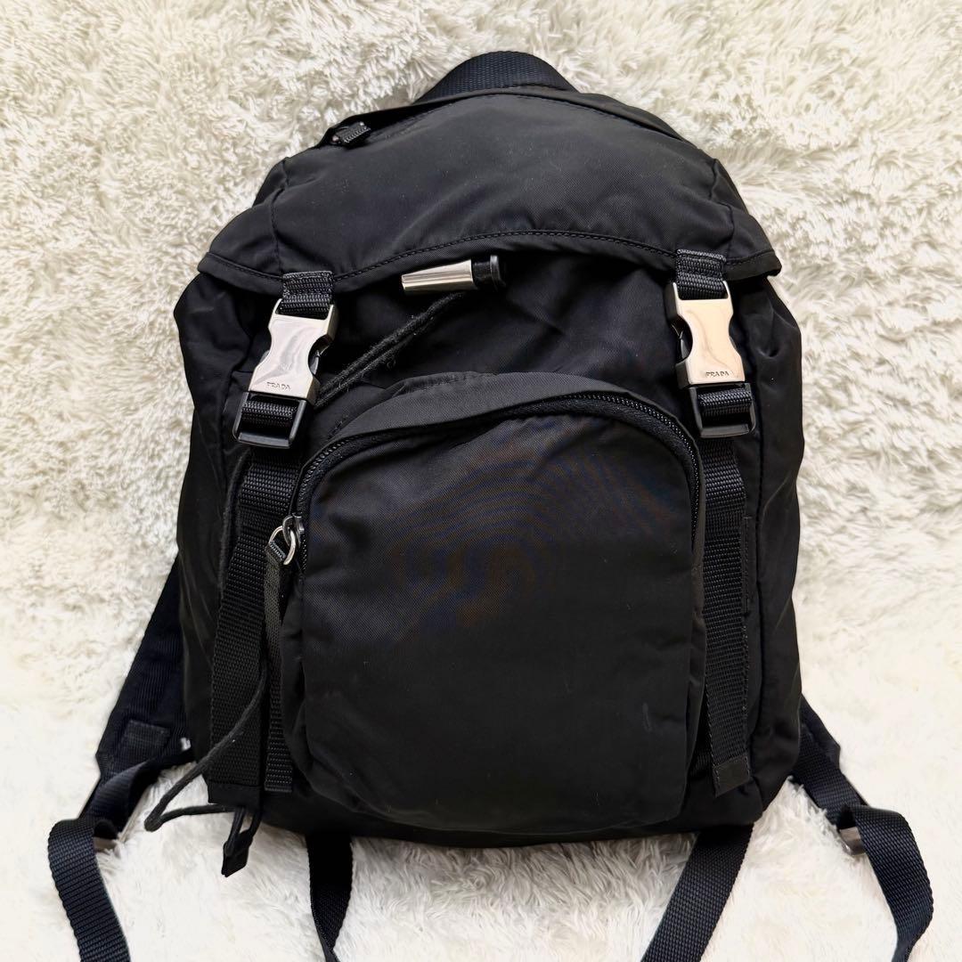 PRADA RRADA backpack triangular logo tessuto blac… - image 2