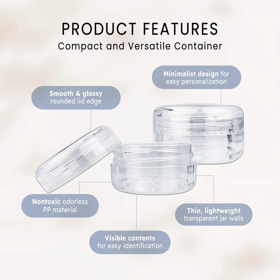 12 Pieces 15 Gram/1/2oz High Quality Lip Balm Lotion Cream Sample Jar Containers - Image 2 of 4