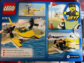 LEGO CITY: Seaplane (3178) Lego Airplane, Yellow Sea Plane W Box & Manual 100%