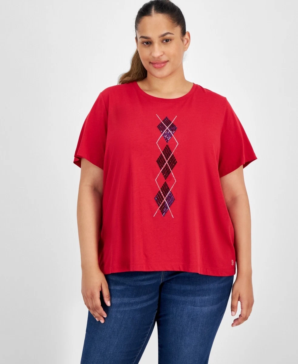 Argyle/Diamond Red Tops for Women for sale | eBay