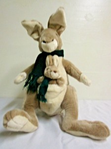 plush kangaroo with removable baby