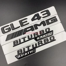 Matte black GLE43 AMG BITURBO 4MATIC Trunk Emblem Badge Sticker Mercedes