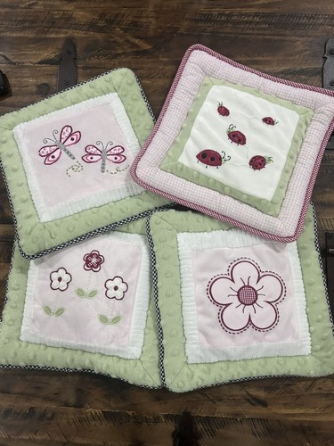 Kidsline Baby Nursery Infant Decorative Minky/Plush Pillows—Set Of 4