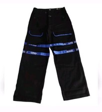 Le Jean De Marithe Francois Girbaud Size 34M Shuttle Tape Black Blue Cargo Jeans