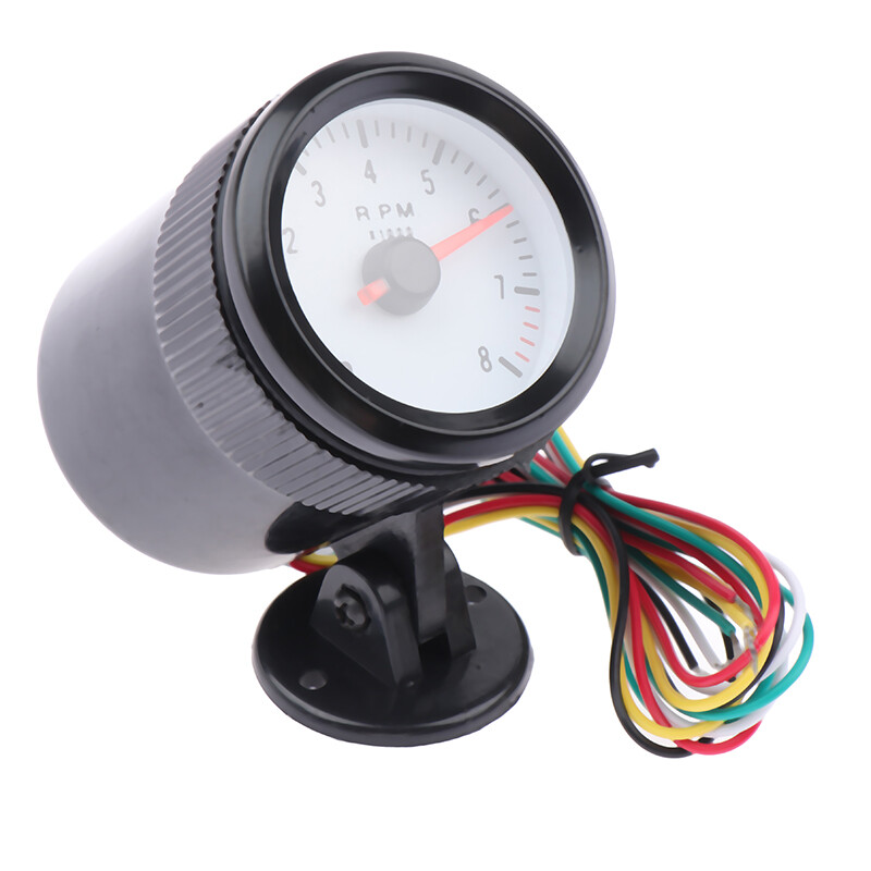 Auto Tachometer 08000RPM Car Tachometers Tach Gauge With Black Holder