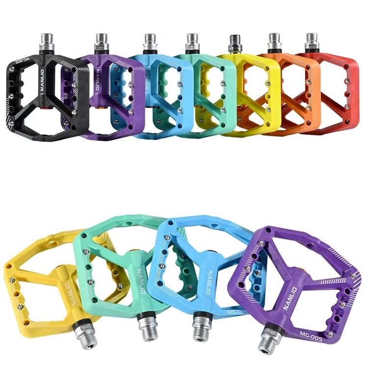 Pedales de nailon para bicicleta de carretera de montaña 9/16"" DU rodamiento ligero MTB pedal ciclismo Foto 3 de 4