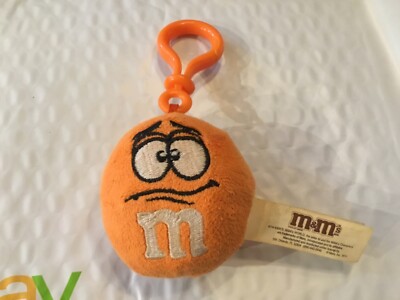 2011 STUFFED ORANGE M&Ms KEYCHAIN