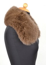U57 BROWN FOX FUR COLLAR STOLE SOFT SCARF SHAWL FOR JACKET - FUCHS KRAGEN