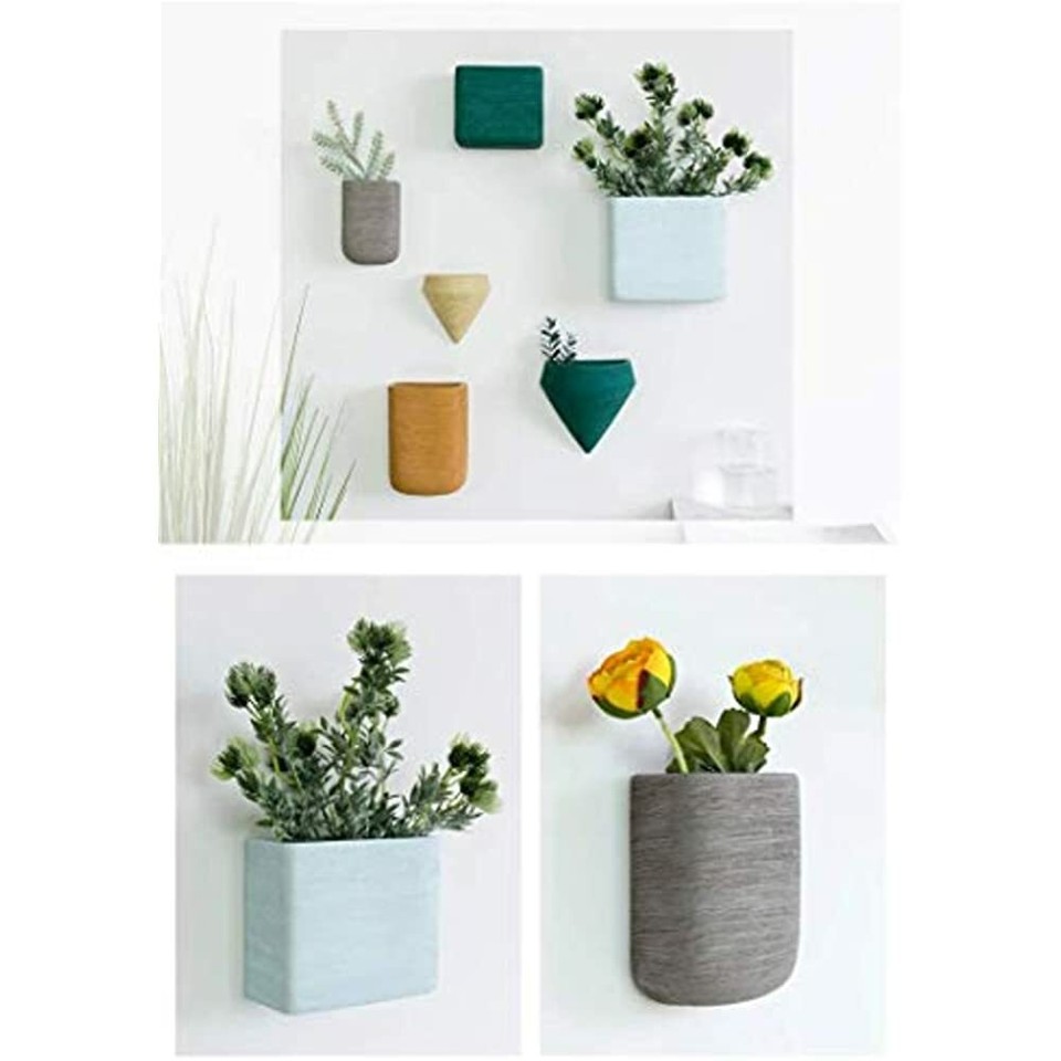 Purzest Ceramic Hanging Planters Geometric Wall Decor Container Flower