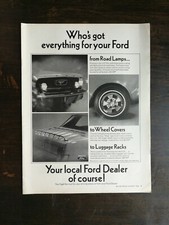 Vintage 1966 Ford Car Accesories Road Lamps Wheel Covers Full Page Original Ad