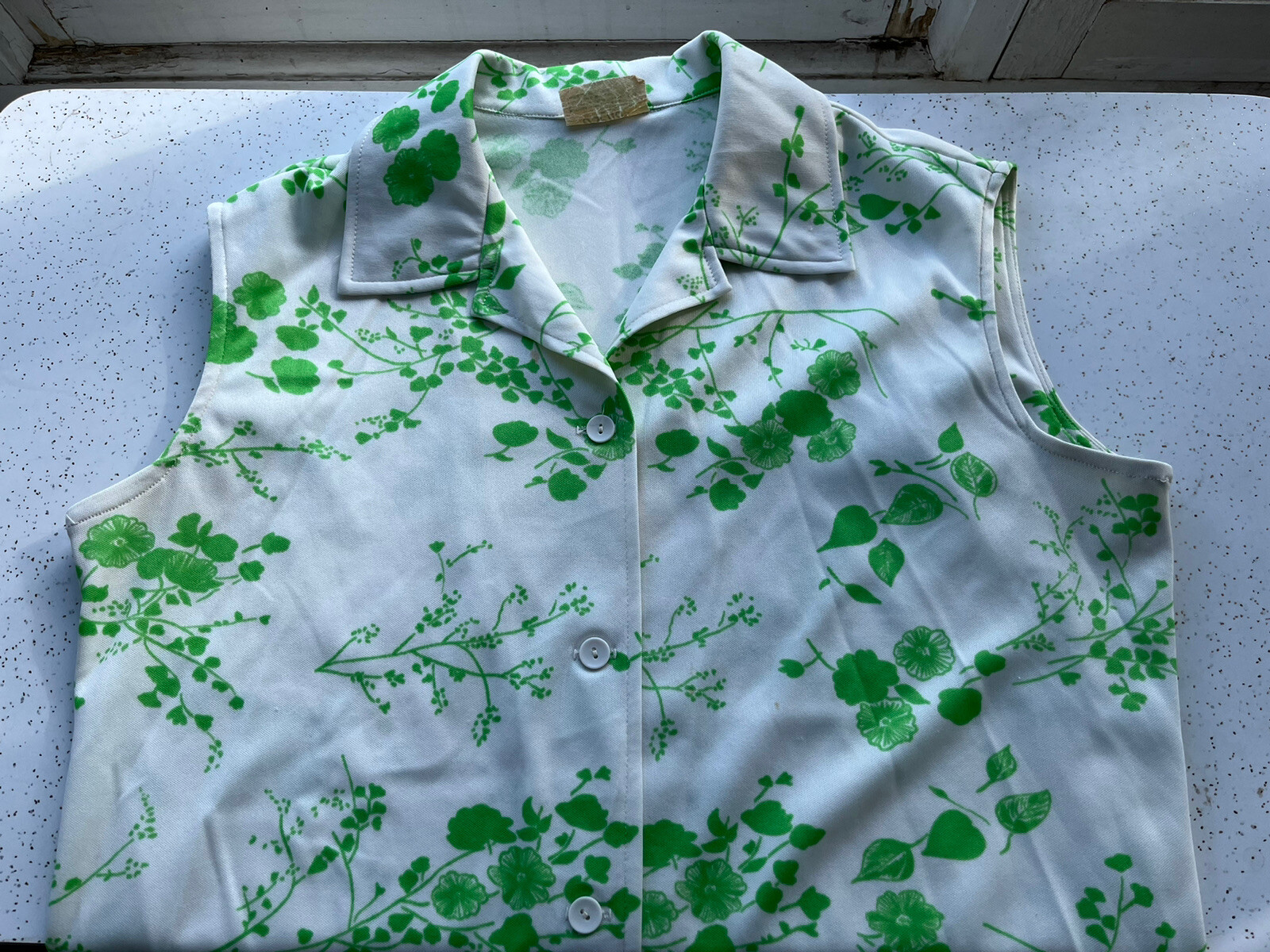 Vtg Beher Womans button front Polyester Sleeveles… - image 10