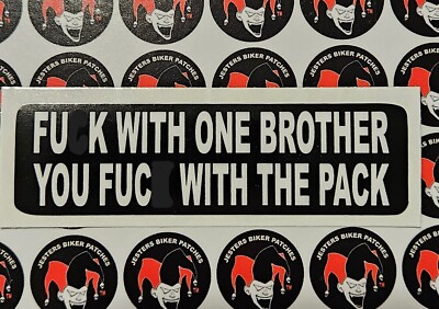 FK With One Brother FK With Pack Motorcycle Helmet Sticker Biker Helmet ...