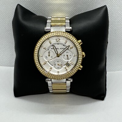 Michael Kors Parker MK5626 Womens Two-Tone Glitz Analog Dial Quartz Watch  JNA403