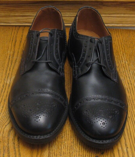 black leather Cap Toe DRESS OXFORDS sz 