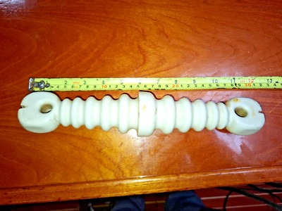 Vintage HIGH VOLTAGE Keramik ''Dogbone'' Isolator ~ XL-Größe ~ 300 mm x 50 mm