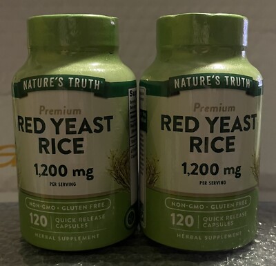 Nature's Truth Premium Red Yeast Rice Quick Release Capsules 1200mg 120x2, 02/27