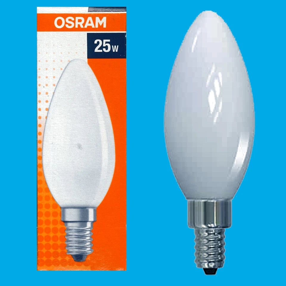 10x 25W Osram Vela Esmerilada Filamento Incandescente Regulable Bombillas SES E14