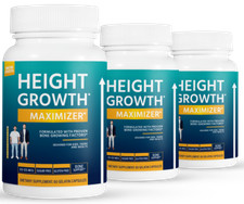 3 Pack Height Growth Maximizer, increase bone growth-60 Capsules x3