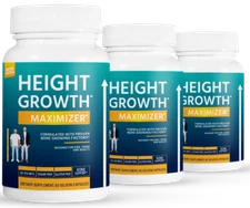 3 Pack Height Growth Maximizer, increase bone growth-60 Capsules x3