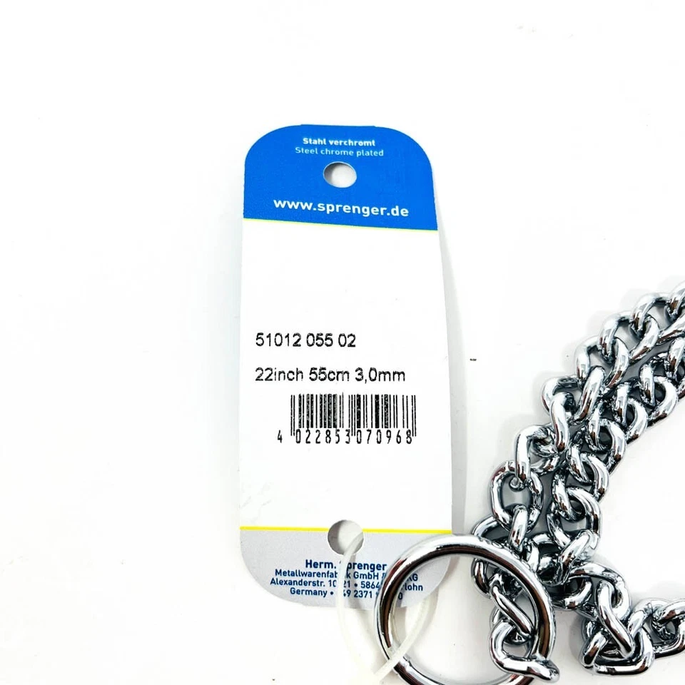 Collar de cadena estrangulador pesado Sprenger para entrenamiento K9 - 3 mm x 22 pulgadas, hecho en Alemania Foto 4 de 4