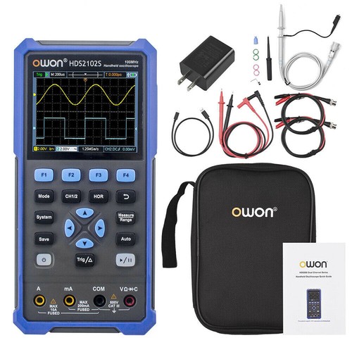 OWON HDS2102 Handheld Digital Oscilloscope 3.5 LCD 100MHz 500MS + DMM