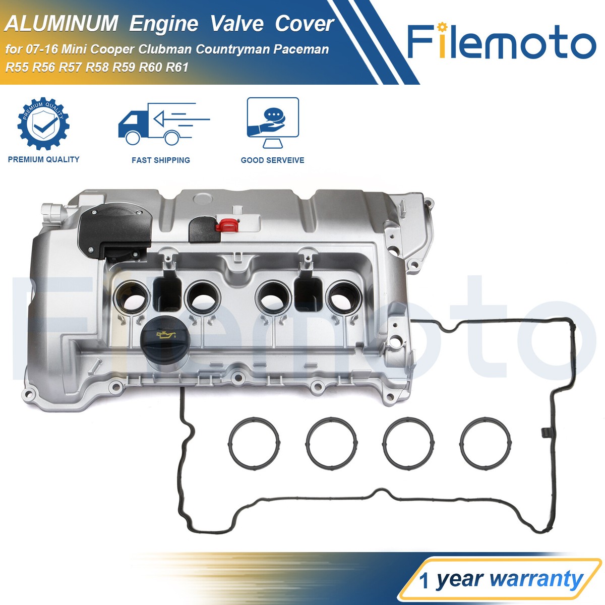 ALUMINUM Engine Valve Cover for 07-16 Mini Cooper N16 R55 R56 R57