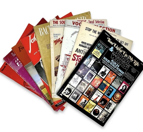 VTG MCM Musicals Show Tunes Folk Sheet Music Books Lot 9 100+ 50s 60s 70s Songs