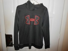 Youth UNDER ARMOUR Black Orange Pink Pullover Hoodie Sweatshirt Large