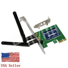PCI-E Express 300M Wireless WiFi Card Adapter w/Low Profile Bracket US Stock