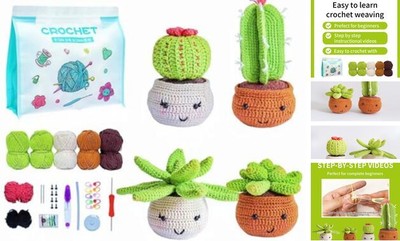  Crochet Kit for Beginners with Step-by-Step Video Tutorials-Knitting & 