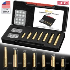 7PCS Bore Sight Kit Cartridge Boresighter - .223/9MM/7.62X39/30-30/.243/.308/.45