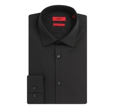 HUGO Men's Slim Fit Cotton Shirt 50289499 C-Jenno Black Color