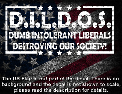 Dumb Intolerant Liberals Destroying Our Society Funny Vinyl Decal US Seller