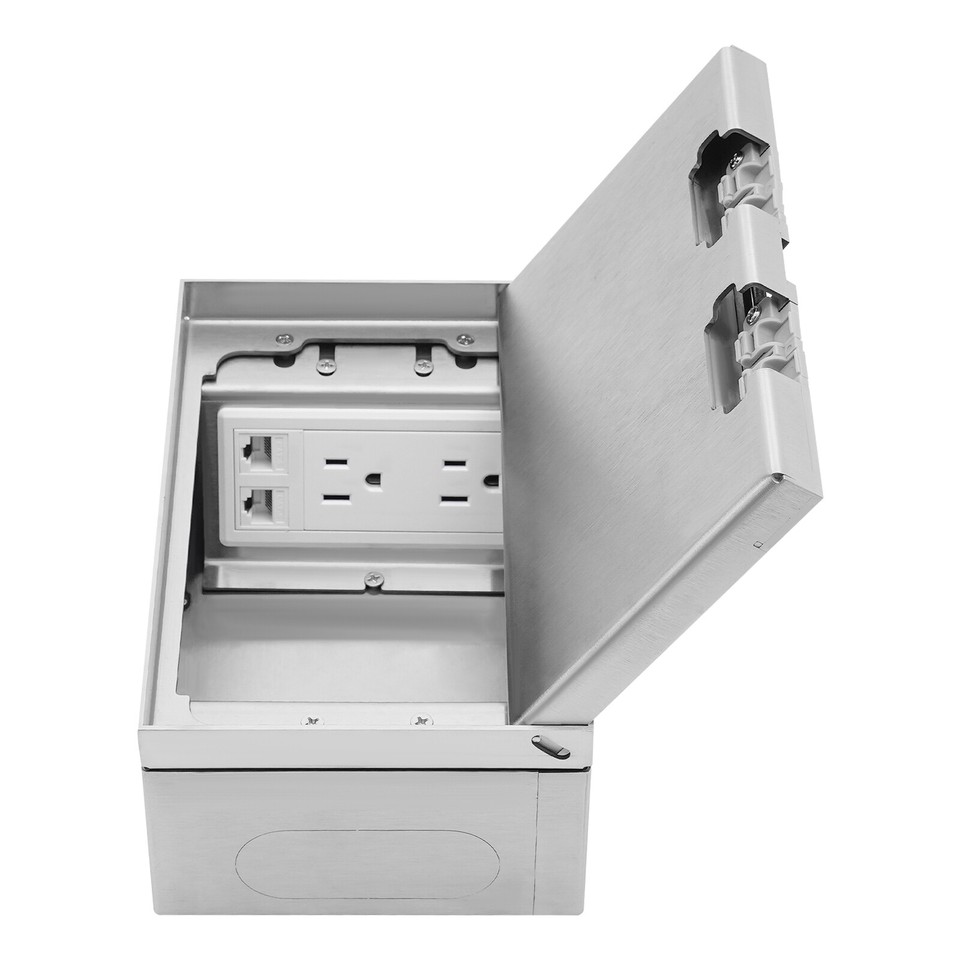 Modern Silver Hidden Floor Socket Box with USB & Multiple Outlets | eBay