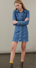 Anthropologie Boyish Emmett Denim Shirtdress Womens Large Long Sleeve Pocket NWT