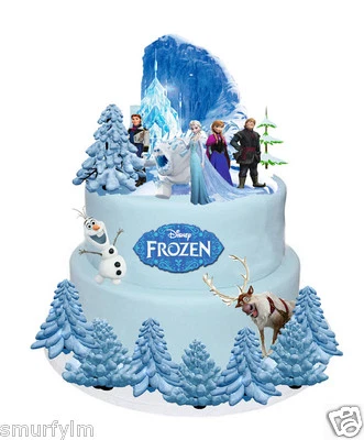 FABULOUS CAKE TOPPERS Frozen Cake Party Set Stands Up Figures Toppers Wafer DIY 31Pcs Birthday Party