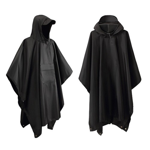3 in 1 Poncho Raincoat Rain Waterproof Camping Hooded Outdoor Hiking Coat - Picture 2 of 9