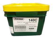 Genuine Flexco 140C Pail of 100 | Style 140 Quick Fit Bolt Solid Plate Fasteners