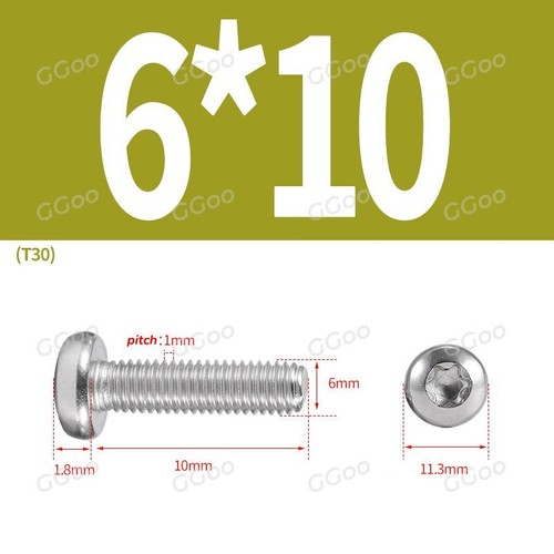M2 - M8 Torx Pan Head Machine Screws Six Lobe Drive Bolts A2 Stainless Steel - Picture 53 of 73